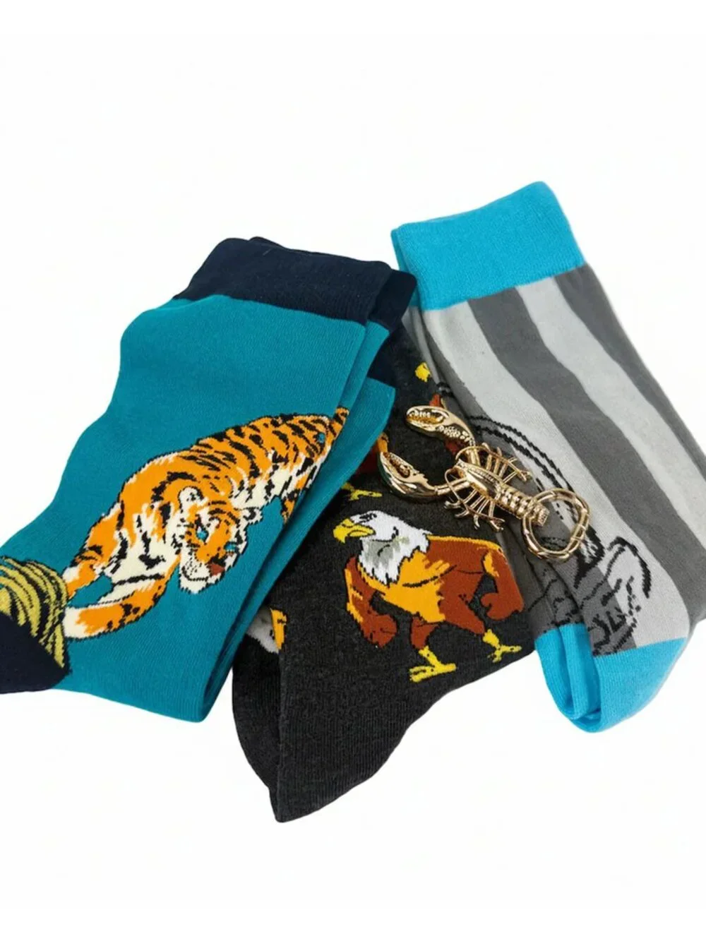Men’s Novelty Socks Set | Gold Lobster Bottle Opener